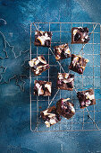 Brownies with cherries and coconut