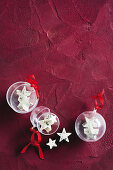 White chocolate stars with nuts