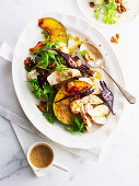 Warm chicken, labne and maple walnut salad