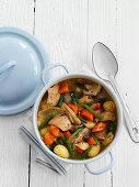 Chicken stew with potatoes, carrots and tarragon