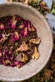 Rooibos tea mixture in a bowl