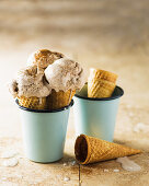 Milk tart ice cream in cones