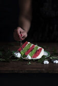 Cranberry vanilla layer cake