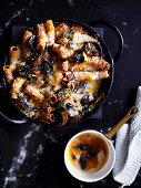 Rigatoni with mushrooms and fontina