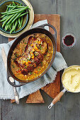 Schweineschmorbraten mit Kartoffelpüree (Frankreich)