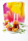 Tom yum Bloody Mary sippers with gambas