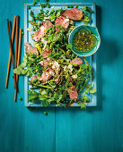 Asian asparagus and beef salad