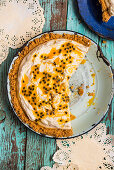 Granadilla fridge tart with white ganache