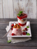 Himbeer-Parfait und Himbeer-Tiramisu