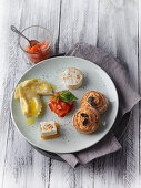 Cheese pastries, fried cheese and sheep's cheese turnovers