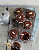 Gingerbread muffins with chocolate glaze