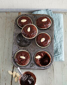 Gingerbread muffins with chocolate glaze