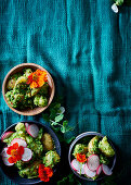 Potato salad with pea pesto