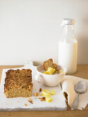 Muesli loaf with pineapple and milk