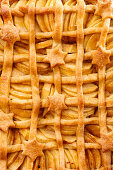 Apple tart with a lattice topping and pastry stars (detail)