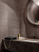 Elegant bathroom in brown tones