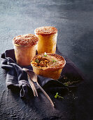 Curried chicken pies in jars