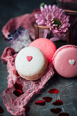 Berry and yogurt macarons for Valentine's Day