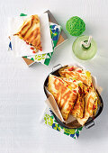 Greek-style chicken quesadillas