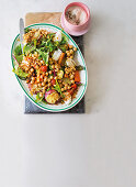 Roast vegetable chickpea salad