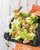 Chicken and zucchini salad with peanuts
