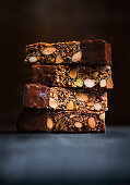 Choc-dipped sesame nut bars