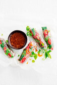 Healthy rice paper dippers with tamarinf sauce