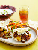 Curried mince pappadum Stacks