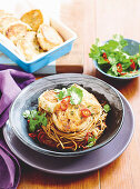 Asian-stlye fishcakes with sesame and soy soba noodles