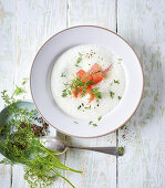 Dillcremesuppe mit Lachs (Low Carb)