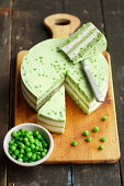 Green peas and cream cheese terrine with horseradish