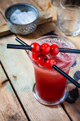 A Singapore Sling with cherry liqueur