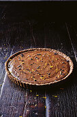 Bitter chocolate and orange custard tart