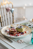 Schweinefilet mit Granatapfelsauce und Broccolitörtchen (Weihnachten)