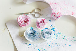 Roses made from speckled paper