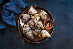 Zongzi (sticky rice in bamboo leaves, China)