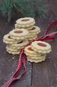 Blood orange jam cookies, stacked