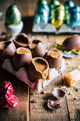Easter eggs with salted caramel