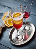 Champagne cocktails with Campari