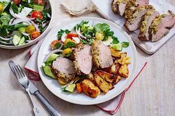 Crusted Roast Beef with Panzanella