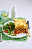 Pastitsio with cheese crust