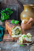 Basil and cheese pull apart bread