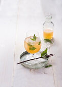 Basil spritzer with ginger beer (alcohol-free)