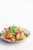 Soba noodle and prawn salad with edamame pesto