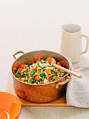 Pearl barley and rocket risotto with pumpkin