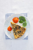Veganes Omelett aus Kichererbsenmehl mit Spinat