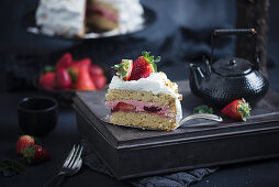 A vegan strawberry and cream cake