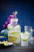 Lime Crush with rum, cucumber and mint