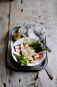 Porcini mushroom carpaccio with bacon