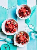 Watermelon, lychee and berries with strawberry and black pepper